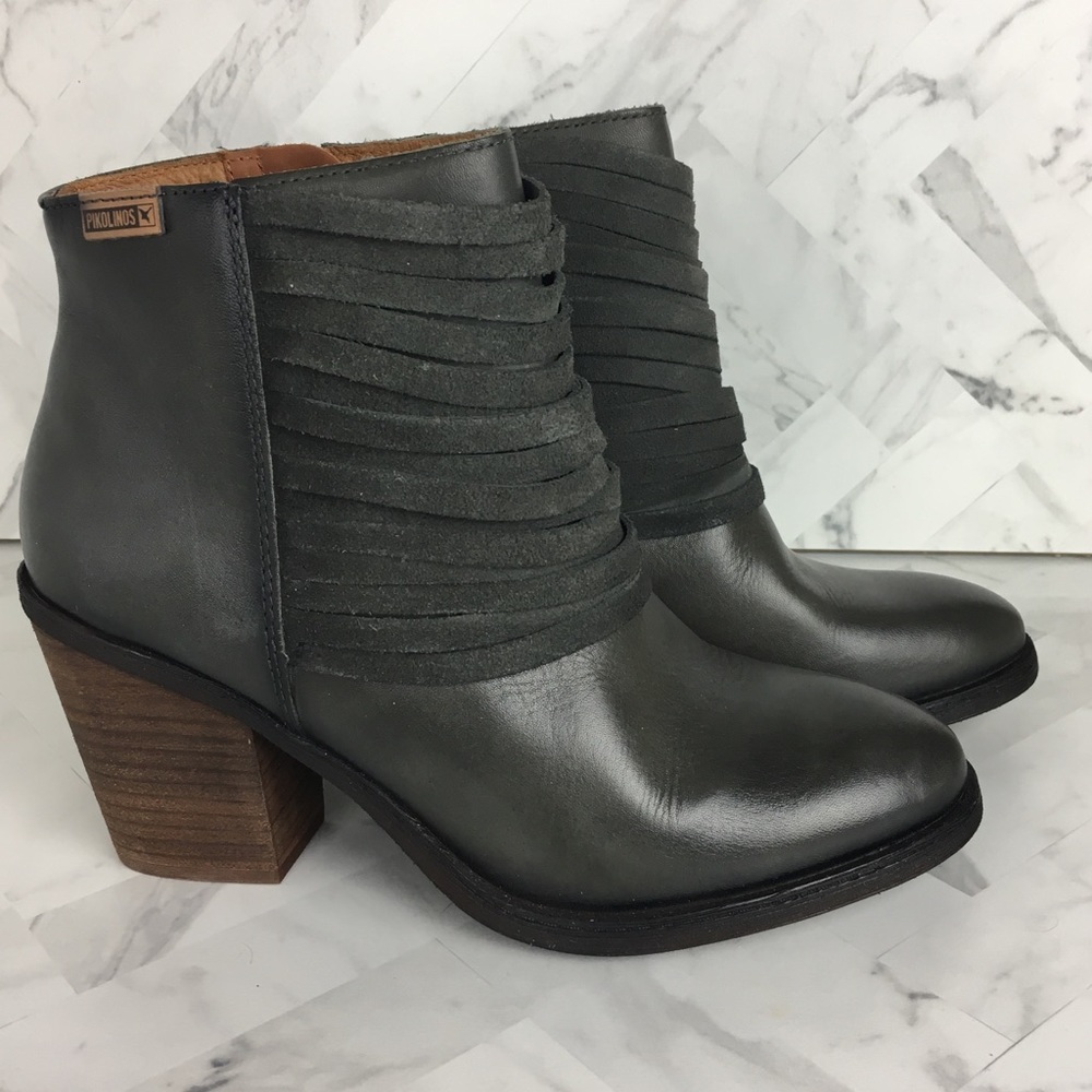 🛍 Pikolinos Alicante Leather Boot in Lead 8 NWOB